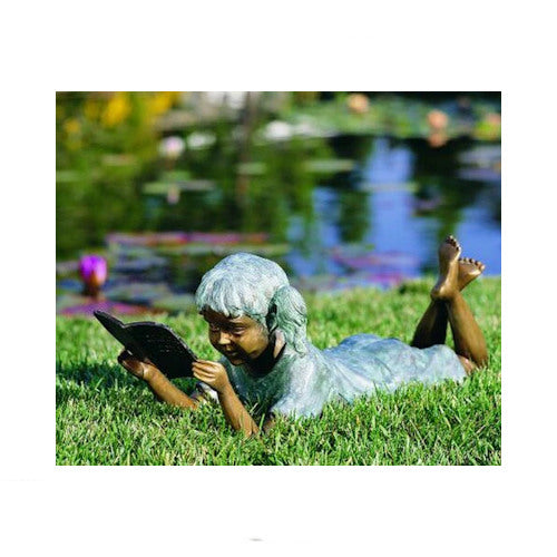 Solitude Girl Reading Book Medium Sculpture