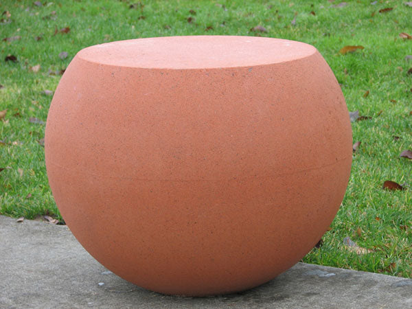 Round Cast Stone Pedestrian Bollard & Seat