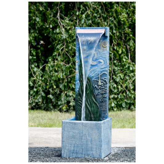Starry Night Wall Fountain with Light inspired by Vincent Van Gogh