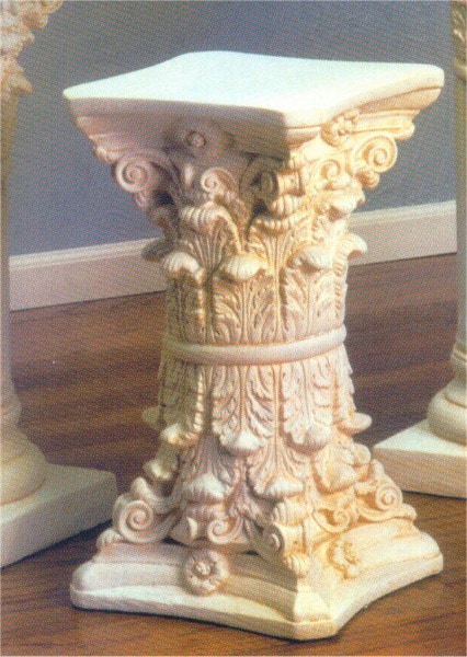 Double Corinthian Capitals Side Table Base Ornate Pedestal Columns