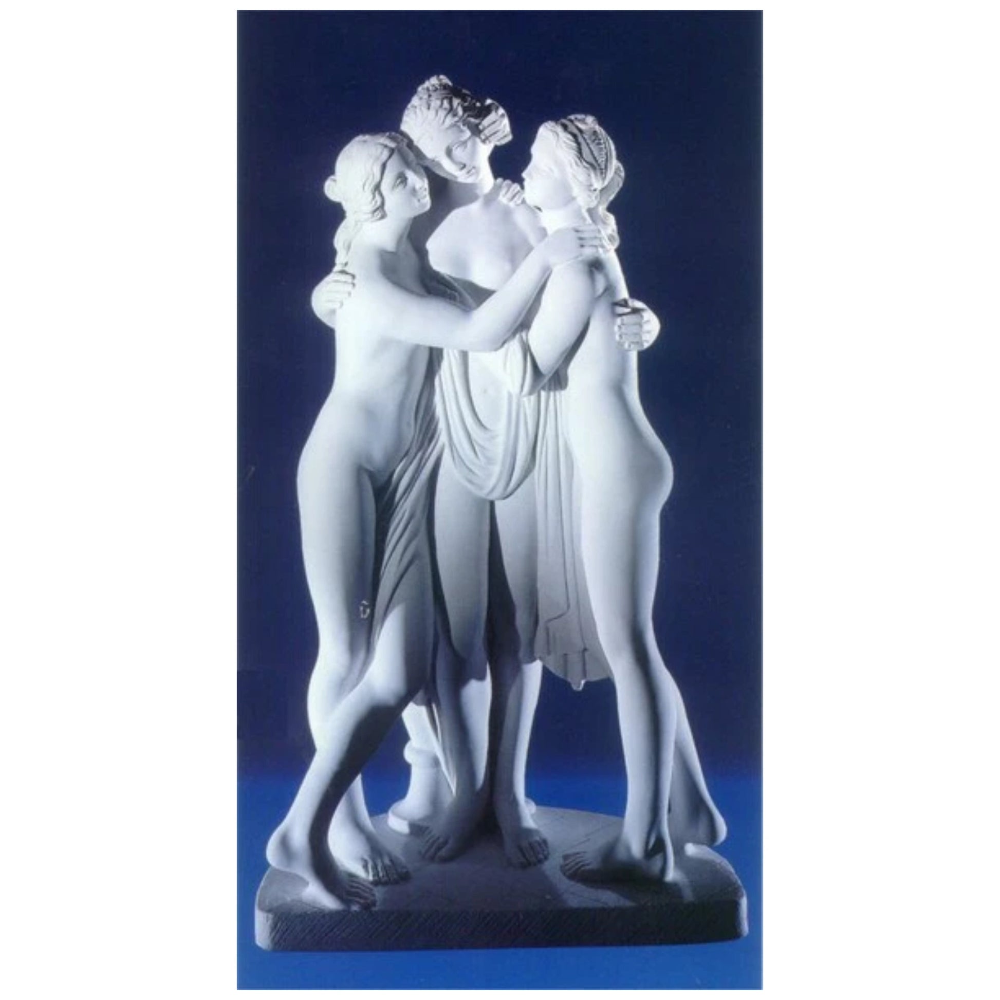 Three Graces By Canova Bonded Marble Sculpture Louve Paris