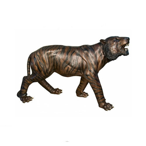 Majestic Life-Size Bronze Tiger Statue Grand Scale Wildcat mascot Sculpture