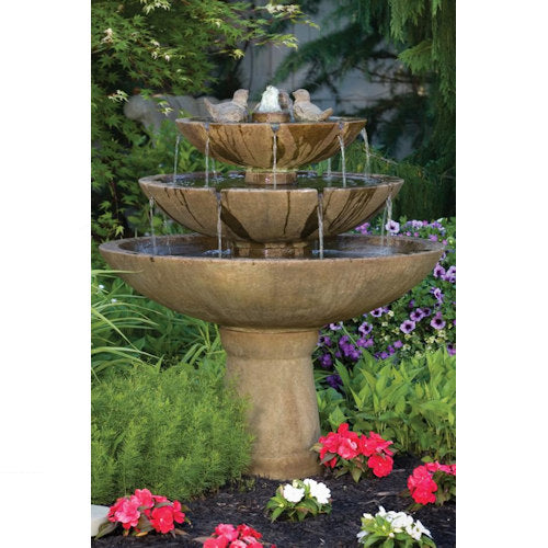 Cement Tranquility Spill Fountain With Birds Massarelli Statuary