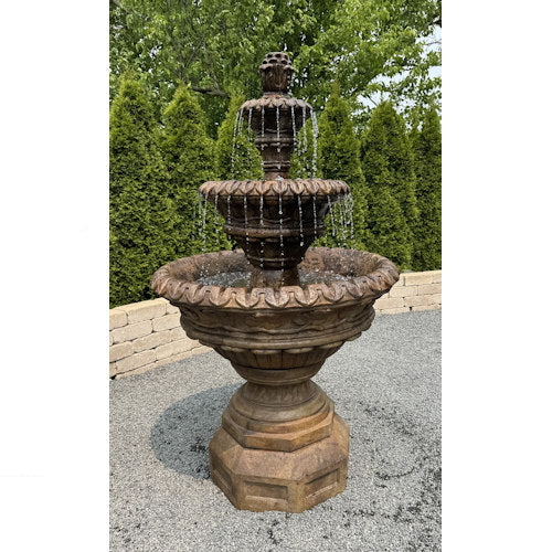Valencia Three Tier Cast Stone Fountain Classical Design