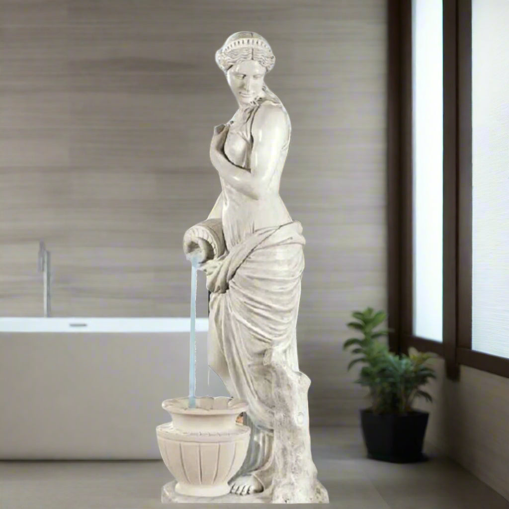 Venus Urn Piped Fountain Feature Marble Life-Size Statue