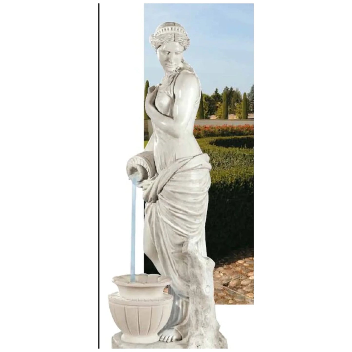 Venus Urn Piped Fountain Feature Marble Life-Size Statue