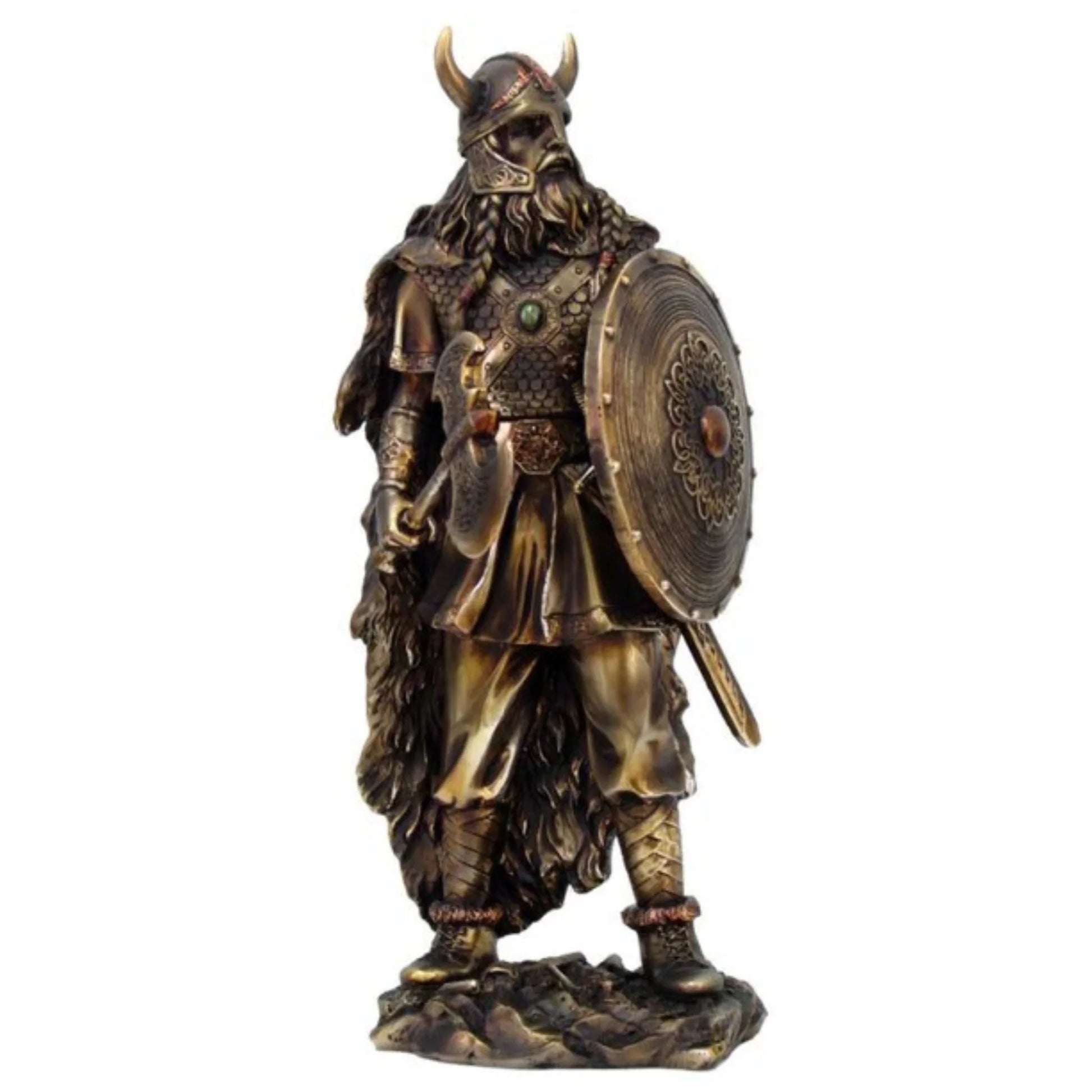 Norse Mythology Statue - Viking Warrior with Axe & Sword in hand