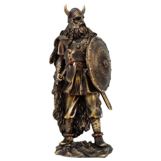 Norse Mythology Statue - Viking Warrior with Axe & Sword in hand