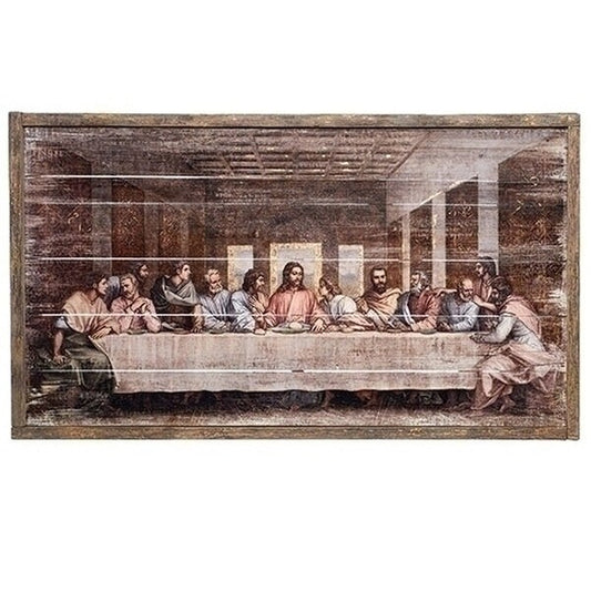 The Last Supper Framed Panel Wall Hanging Gold Leaf highlights Plaque