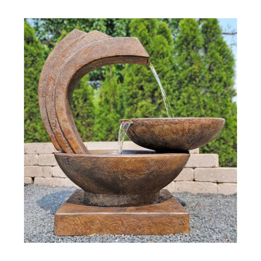 Wave Contemporary Fountain Cast Stone