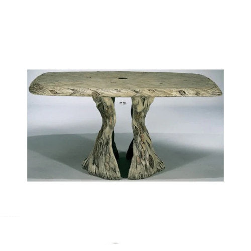 Woodland Table in Cast Stone Blends Nature Seating Cement statuary