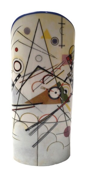 Kandinsky Ceramic Flower Vase lyrical geometric work of art sculpture