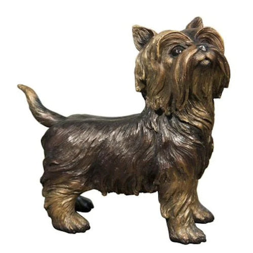 Yorkie Terrier Bronze Dog Sculpture