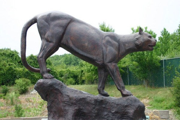 Lioness Climbing Rock Bronze Statue Wildlife Cat Memorial Large Wax
