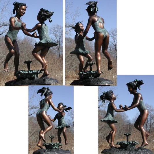 Two Girls In Bathing Suits Dancing Water