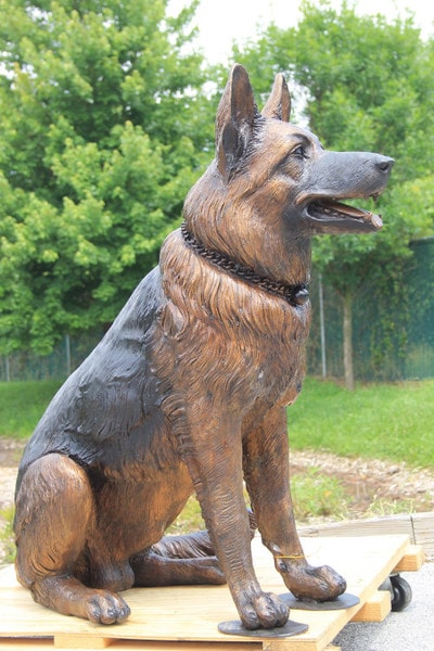 German Shepherd Police Dog Bronze Statue Memorial Tribute Large