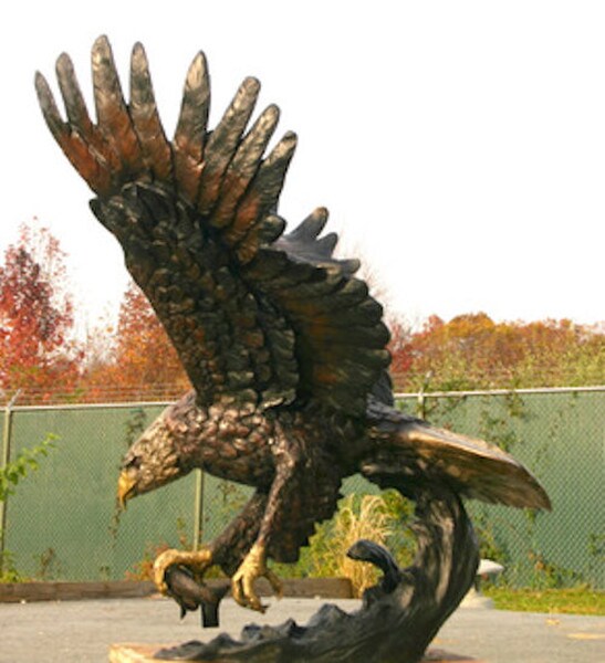 Eagle Catching A Fish Monument Bronze Statue Grand Sculpture