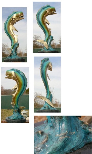 Bronze Dorado Fish or Mahi Mahi Dolphin Sculpture