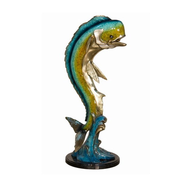 Bronze Dorado Fish or Mahi Mahi Dolphin Sculpture