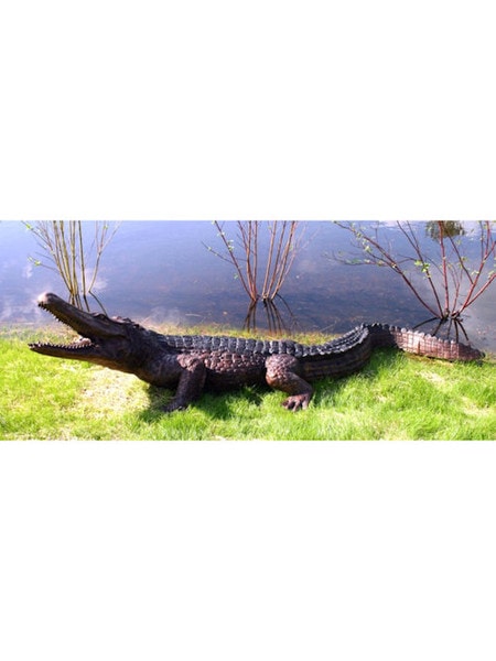 Bronze Alligator Water Feature Sculpture