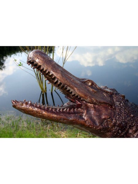 Bronze Alligator Water Feature Sculpture