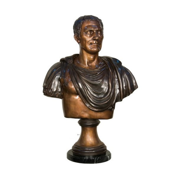 Museum Julius Caesar Bust Bronze Sculpture Greco Roman Military Leader