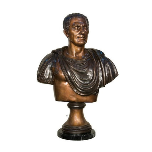 Museum Julius Caesar Bust Bronze Sculpture Greco Roman Military Leader