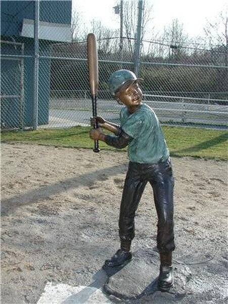 Boy Baseball Batter Bronze Sculpture