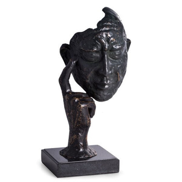 Sculpture of Thinking Man Statue Artistic Face Contemporary Art