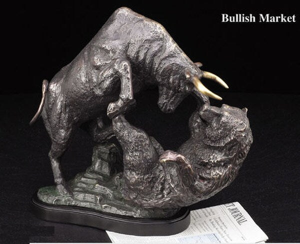 The Big Fight Sculpture Bronze Bear Battle Bull Large Stock Market Wall Street