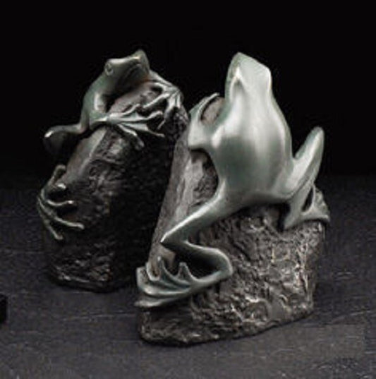 Frog Bookends Sculptures Made of Metal Decorative Art
