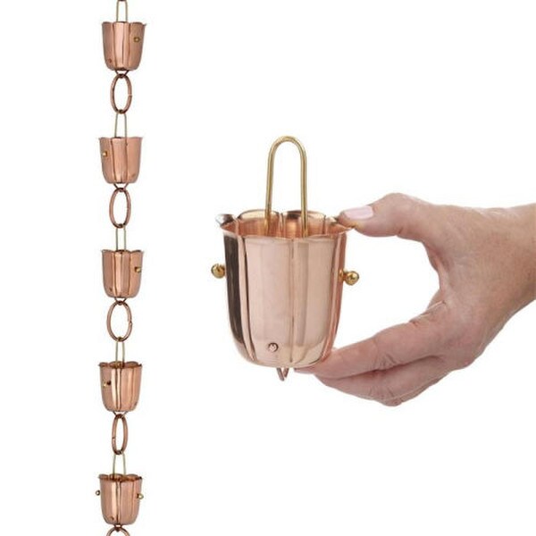 Copper Bluebell Rainchain Downspout