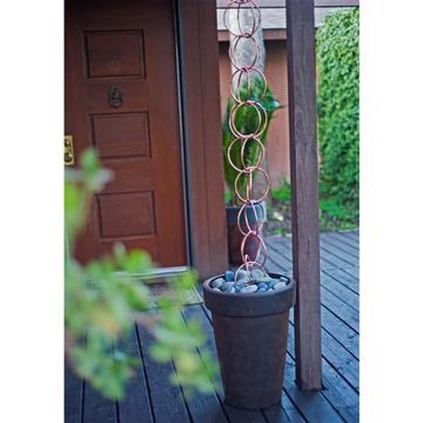 Bubbles Contemporary Architectural Copper Double Link Rain Chain Downspout