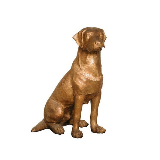 Golden Bronze Labrador Dog Statue