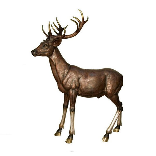 Majestic Stag Bronze Deer Statue life-size special patina legs statue