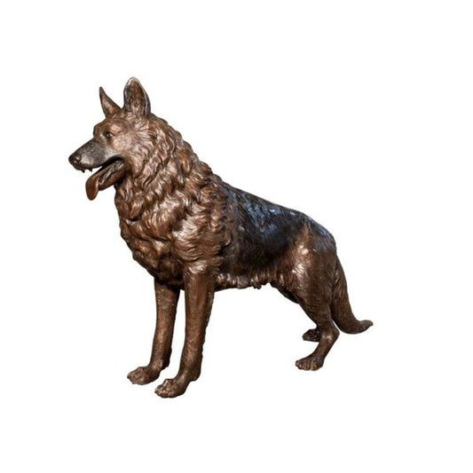 German cast Shepherd Bronze Dog Life Size Statue memorial sculpture
