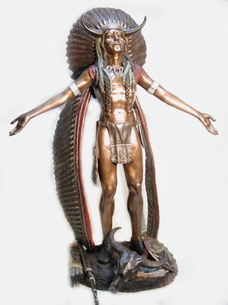 Life Size Bronze Indian Praying Sculpture Monument Statue Large Giant