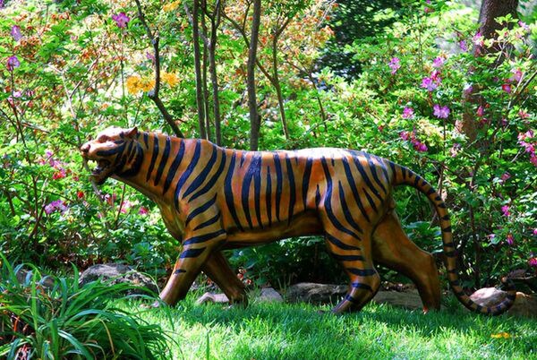 Tiger Life Size Bronze Sculpture