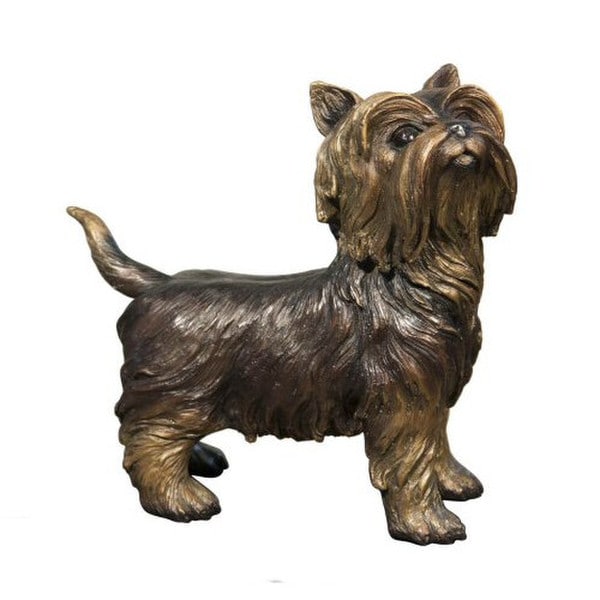 Bronze Yorkshire Terrier Yorkie Dog Sculpture life-size statue realistic