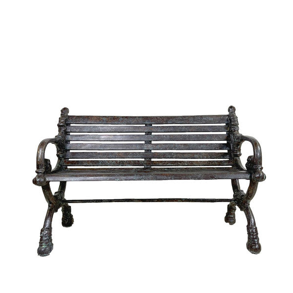 Bronze Garden Bench Park Heavy Duty High End Seating for People