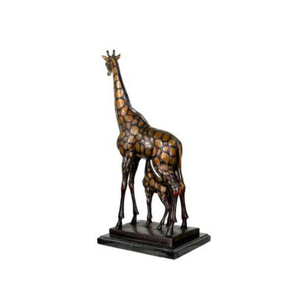 Baby Giraffe with mother bronze decorative sculpture on marble base