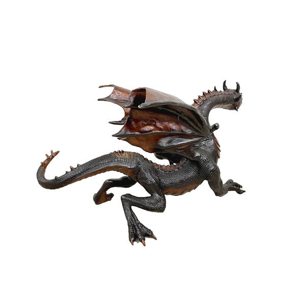 Stealthy Bronze Dragon Statue Stalking Large Scale Gothic Figurine