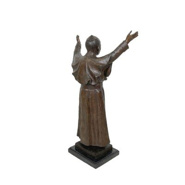 Pope John Paul II Bronze Statue on Marble Base symbol of faith artwork