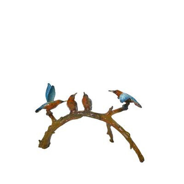 Hummingbirds on Branch Bronze Statue Decorative Bird Sculptures