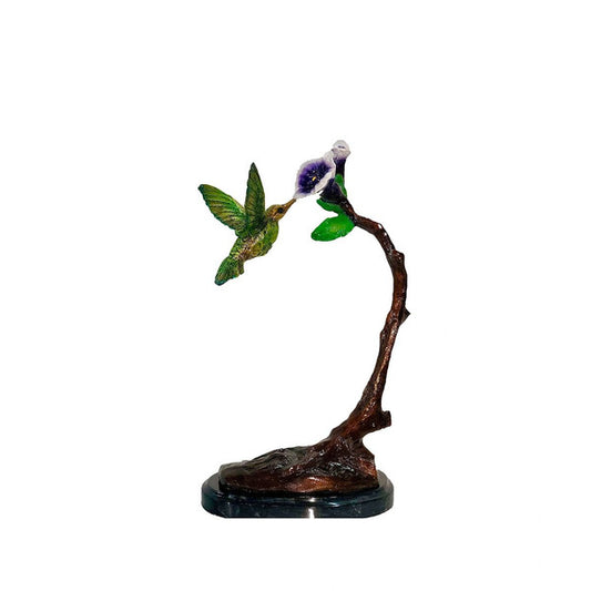 Hummingbird Drinking Nectar From A Flower Fine Art Sculptures