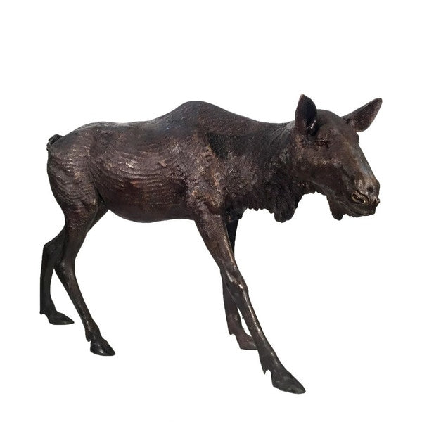 Life size female moose natural large display monument giant statues