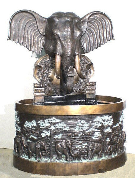 Life Size Bronze Animal Elephant Wall Fountain Estate Sized Display