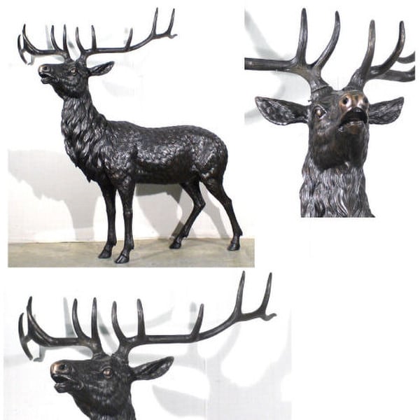 Elk 92" High Statue Bronze life size garden sculptures Huge Large Scale