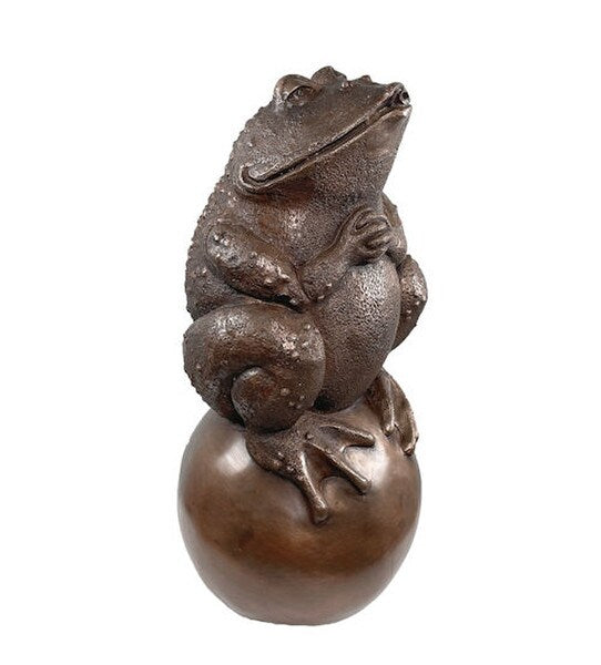 Bronze Frog on Ball Water Feature Statue Spouting Fountains Toad Sculptures