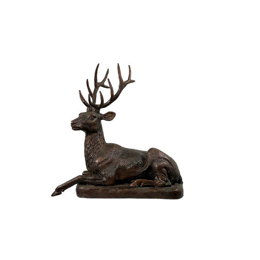 Bronze deer sculpture antlers hunters awards gift small replica statue